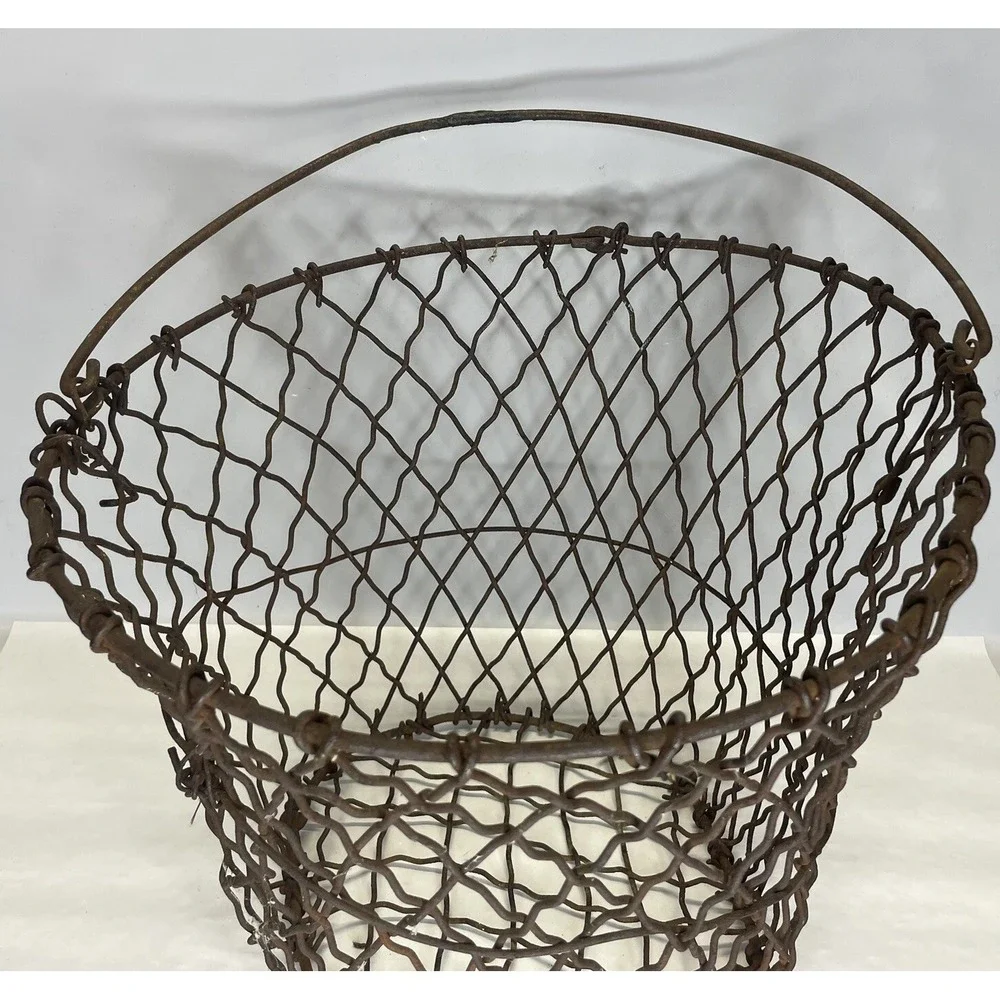 Vintage American Industrial Wire Basket|Country Farmhouse Kitchen Decor